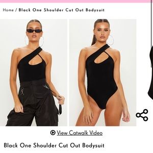 White One Shoulder Cut Out Bodysuit